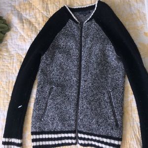 Black and white zip up jacket